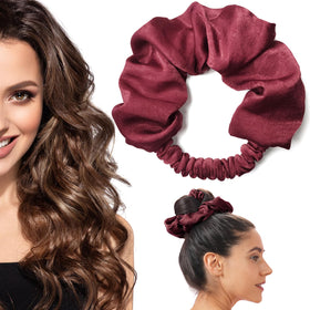 BLINKEEN Heatless Curling Scrunchie in crimson color front view