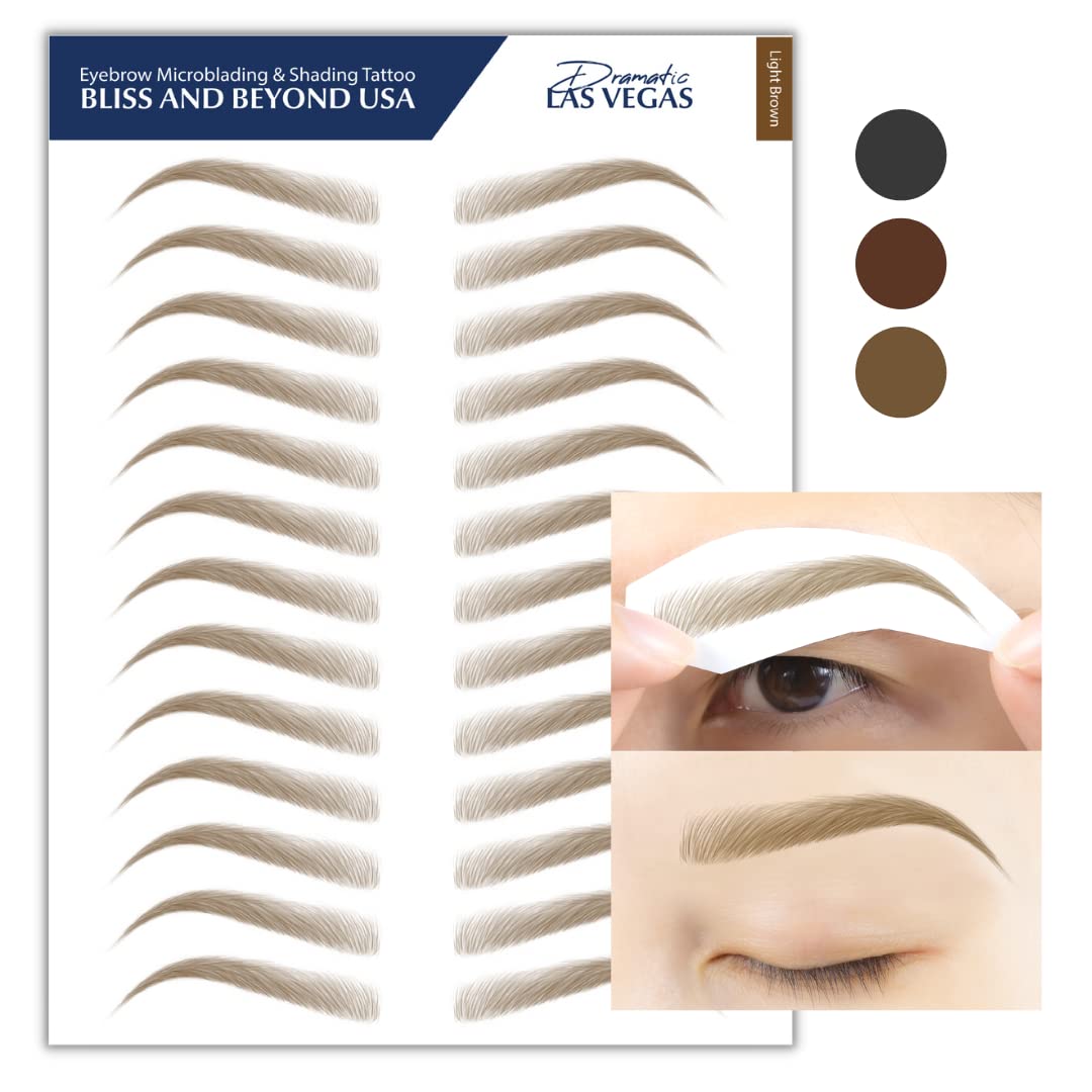 Bliss and Beyond USA Eyebrow Tattoo Stickers application on skin