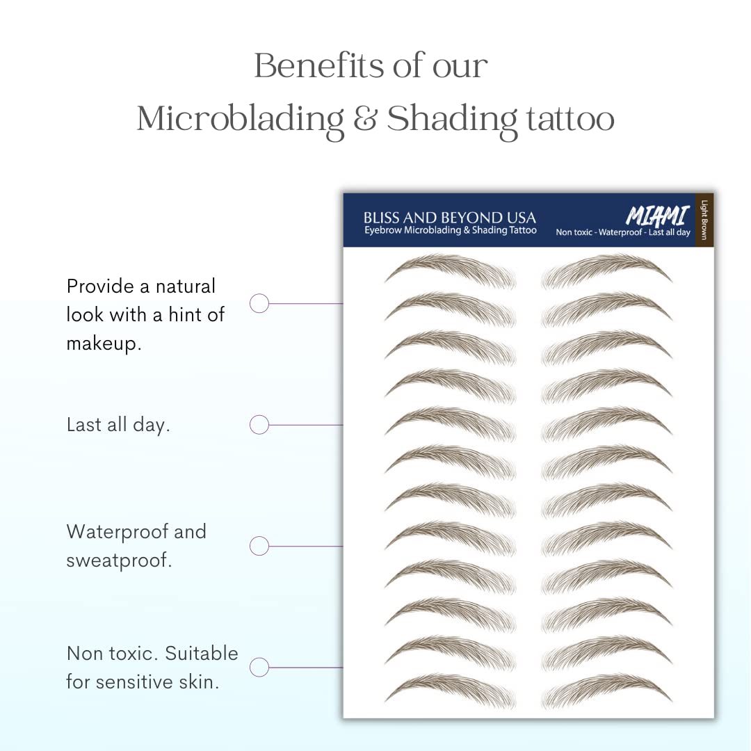 Bliss and Beyond USA Eyebrow Tattoo Stickers back view