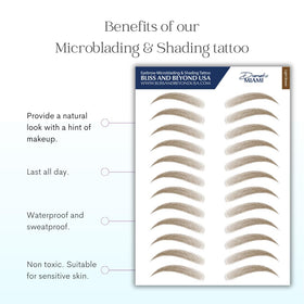 Bliss and Beyond USA Eyebrow Tattoo Stickers displayed on a flat surface