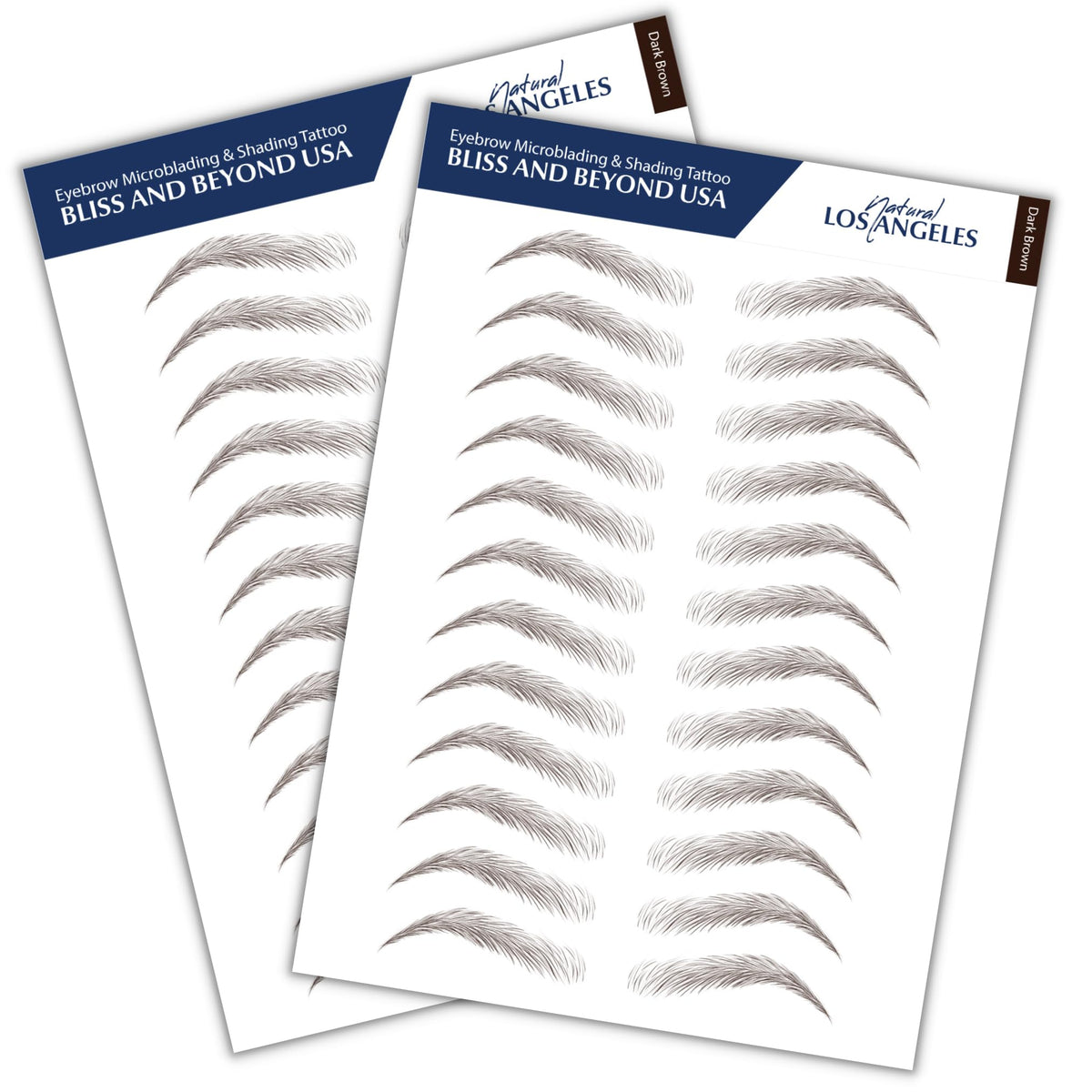 Bliss and Beyond USA Eyebrow Tattoo Stickers front view