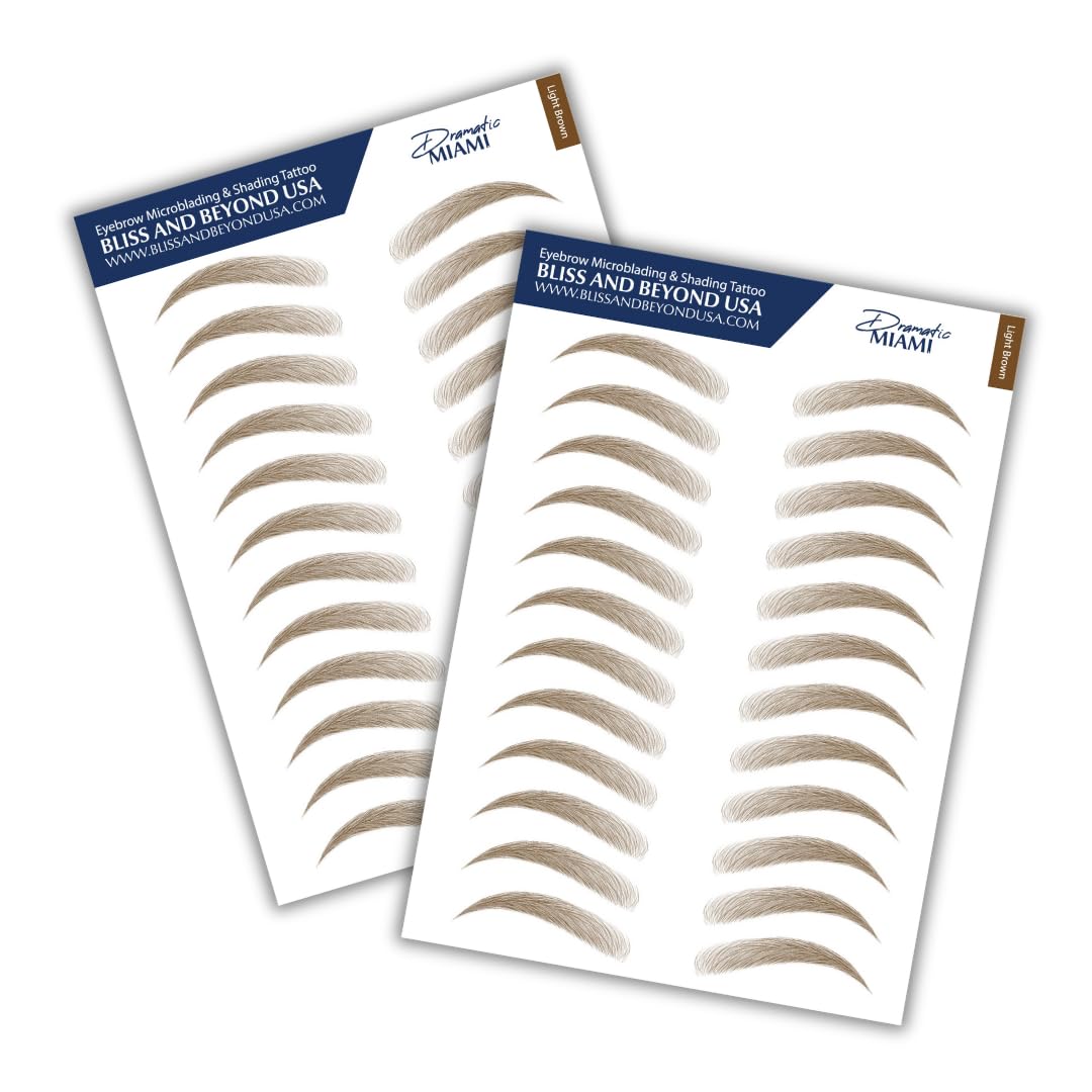 Bliss and Beyond USA Eyebrow Tattoo Stickers front view with packaging