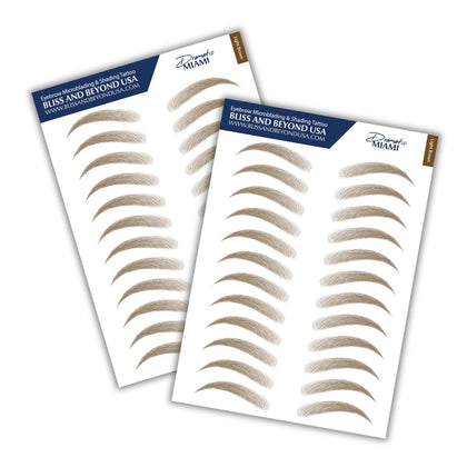 Bliss and Beyond USA Eyebrow Tattoo Stickers front view with packaging
