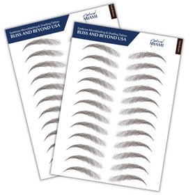 Bliss and Beyond USA Eyebrow Tattoo Stickers front view with packaging