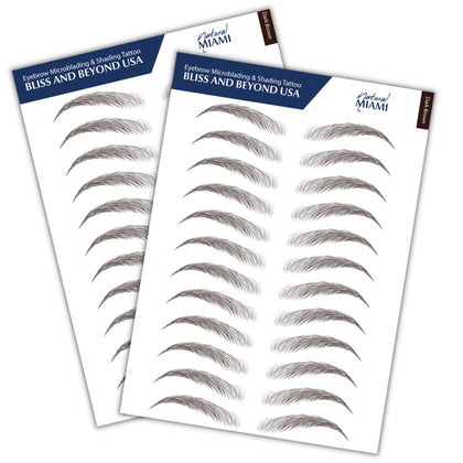 Bliss and Beyond USA Eyebrow Tattoo Stickers front view with packaging