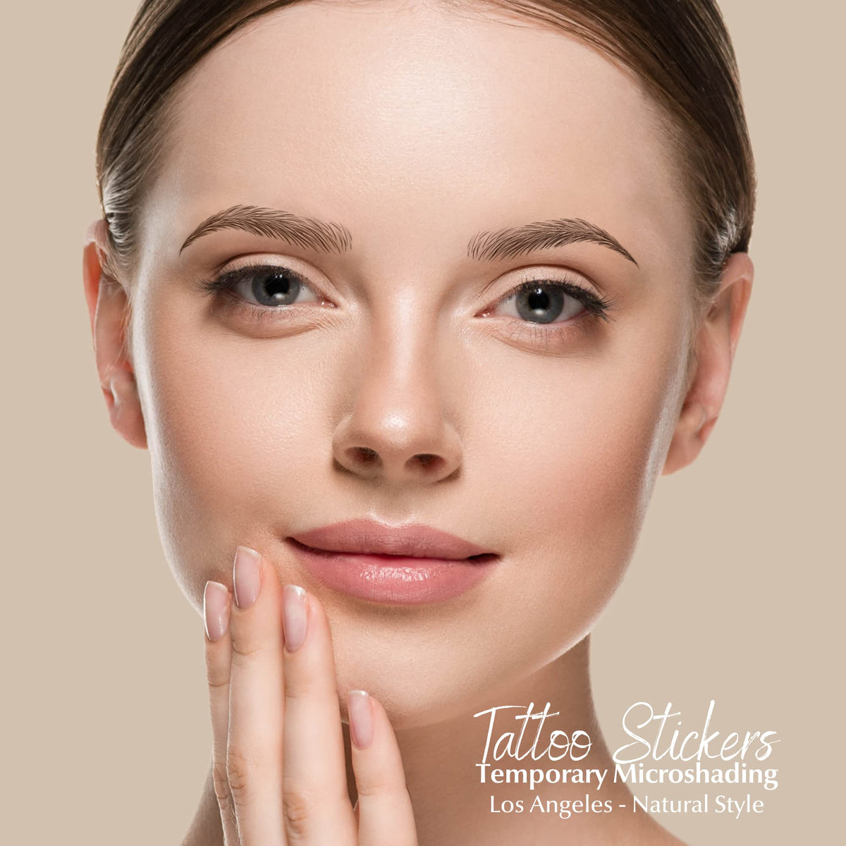 Bliss and Beyond USA Eyebrow Tattoo Stickers, Light Brown application demonstration