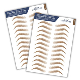 Bliss and Beyond USA Eyebrow Tattoo Stickers, Light Brown front view