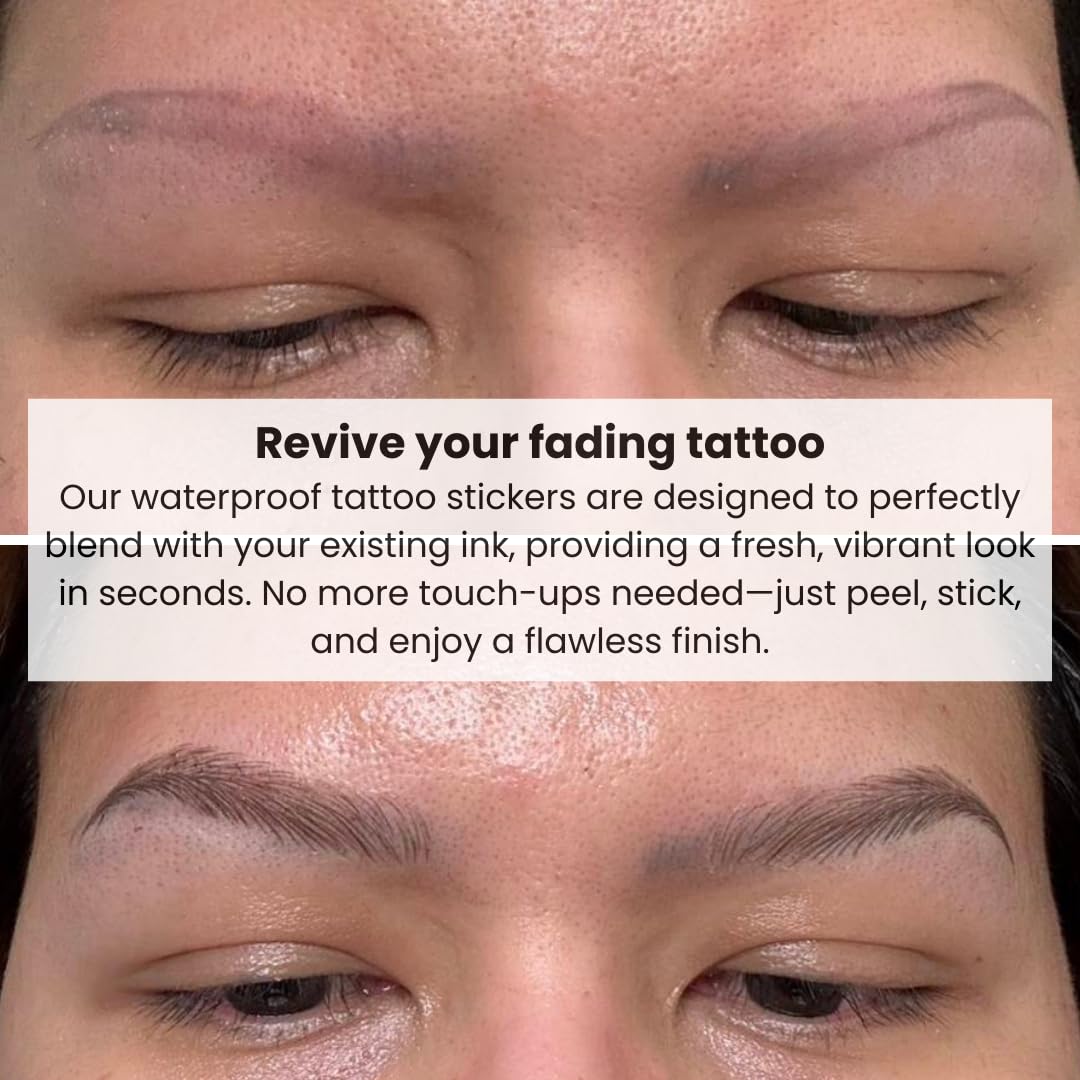 Bliss and Beyond USA Eyebrow Tattoo Stickers, Light Brown packaging