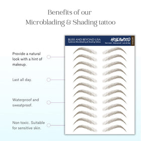 Bliss and Beyond USA Eyebrow Tattoo Stickers showing adhesive quality