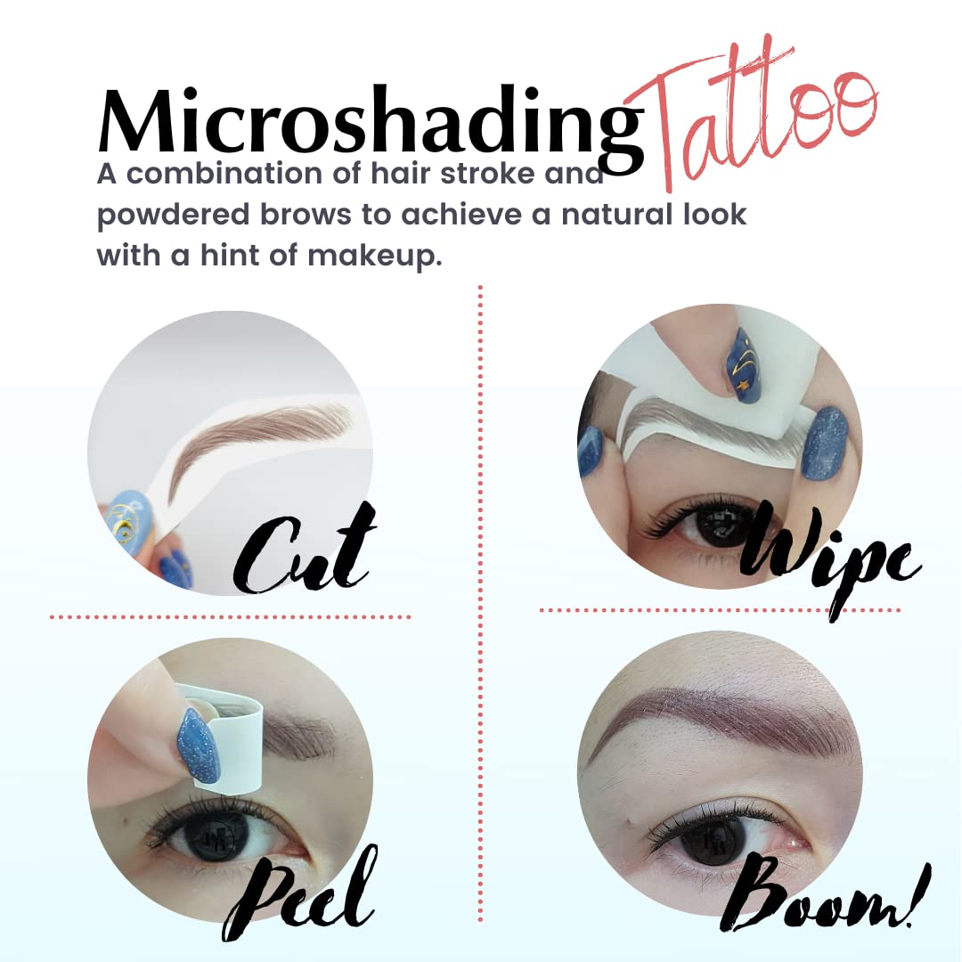 Bliss and Beyond USA eyebrow tattoo stickers with a beauty setup