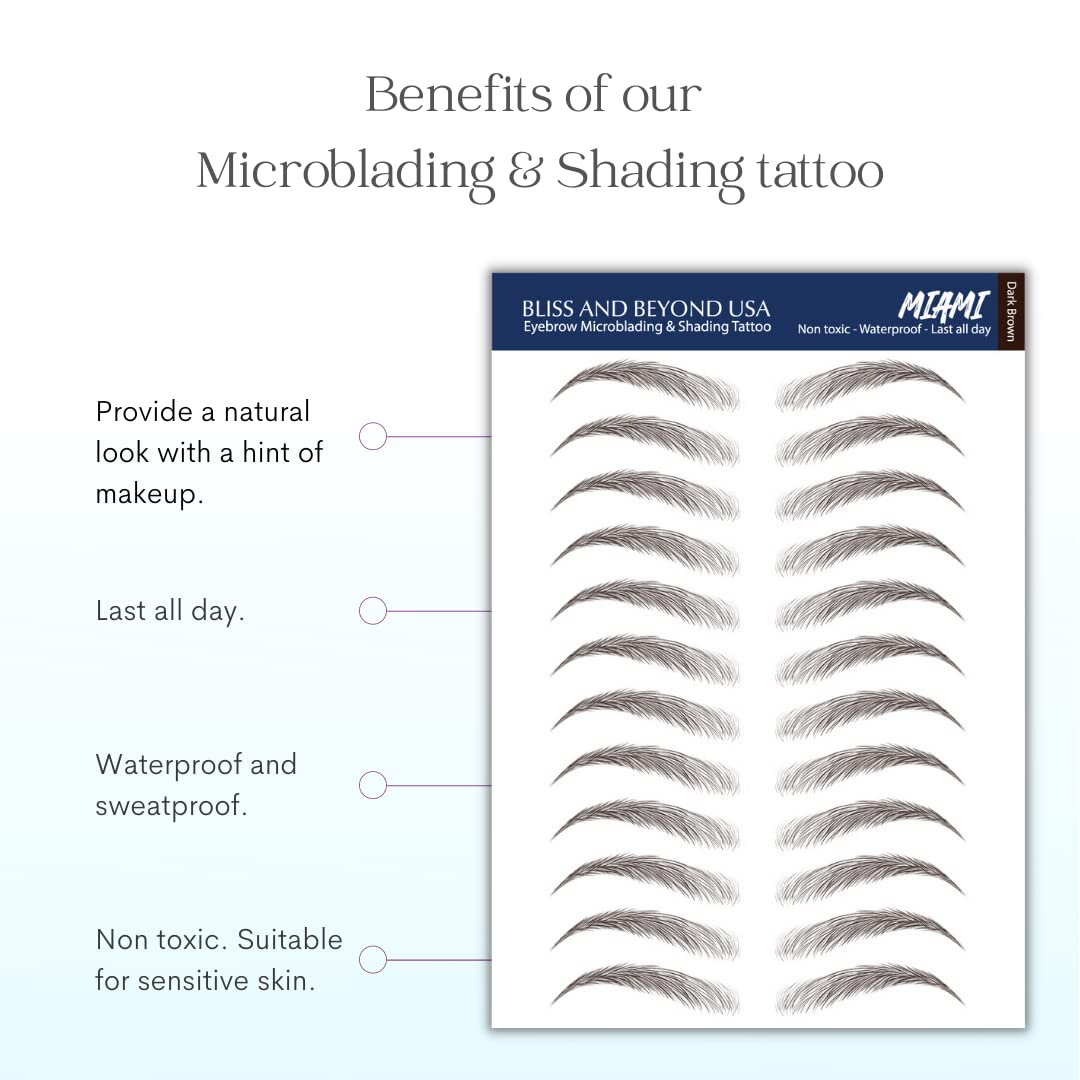 Bliss and Beyond USA Eyebrow Tattoo Stickers with natural finish