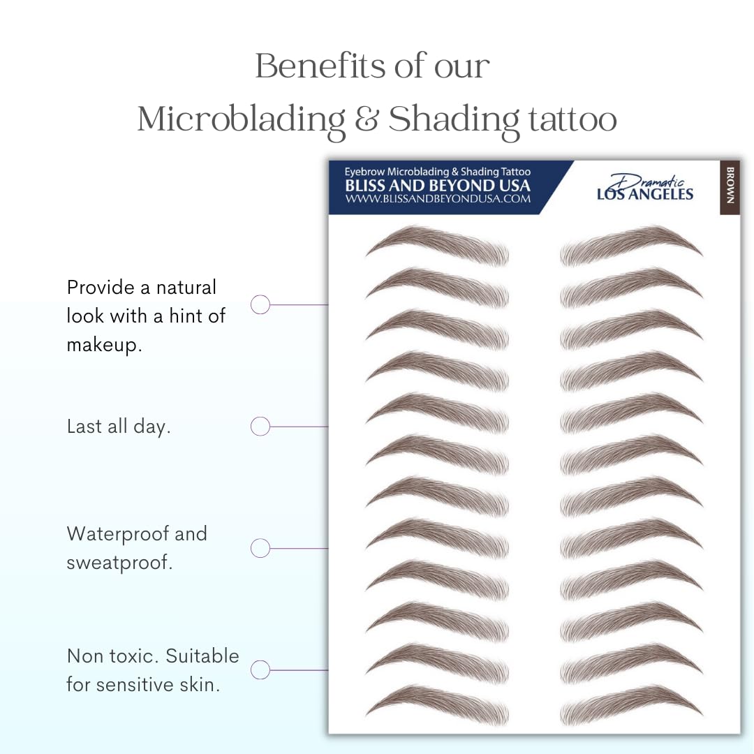 Bliss and Beyond USA eyebrow tattoo waterproof sticker in use