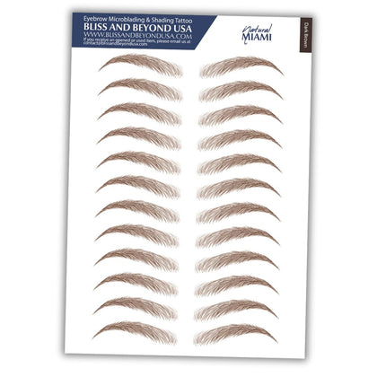 Bliss and Beyond USA Waterproof Eyebrow Tattoo Stickers front view, Dark Brown
