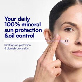 Bliss Block Star Clarifying Mineral Sunscreen SPF 30 with makeup