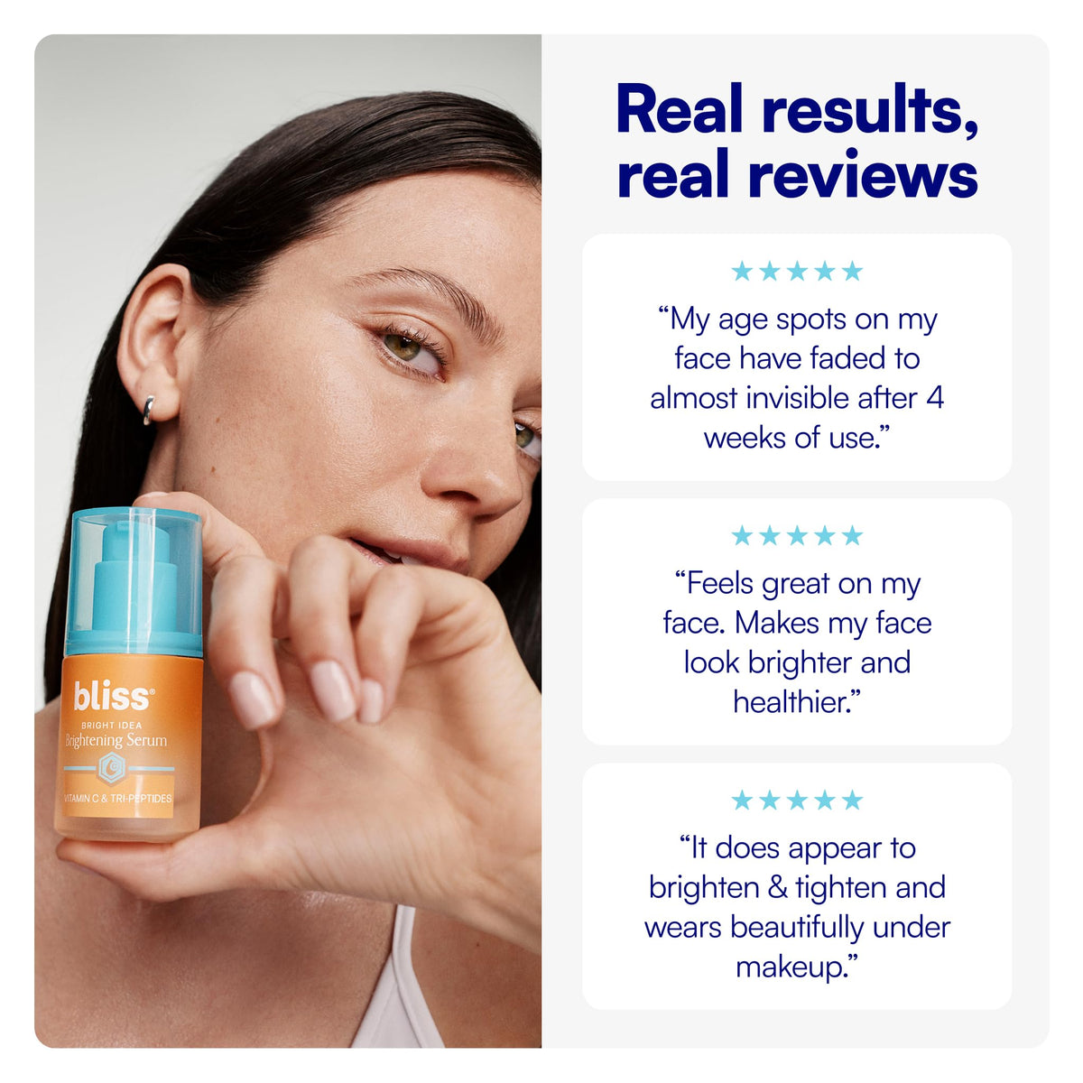 Bliss Bright Idea Vitamin C Brightening Face Serum application on hand