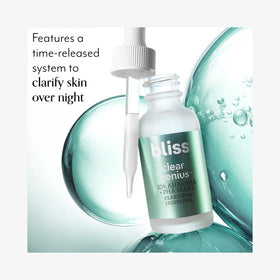 Bliss Clear Genius Clarifying Overnight Liquid Peel texture on skin