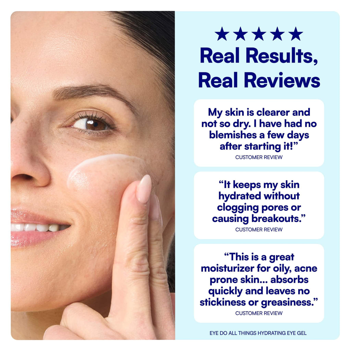 Bliss Clear Genius Gel Face Moisturizer application on clean skin