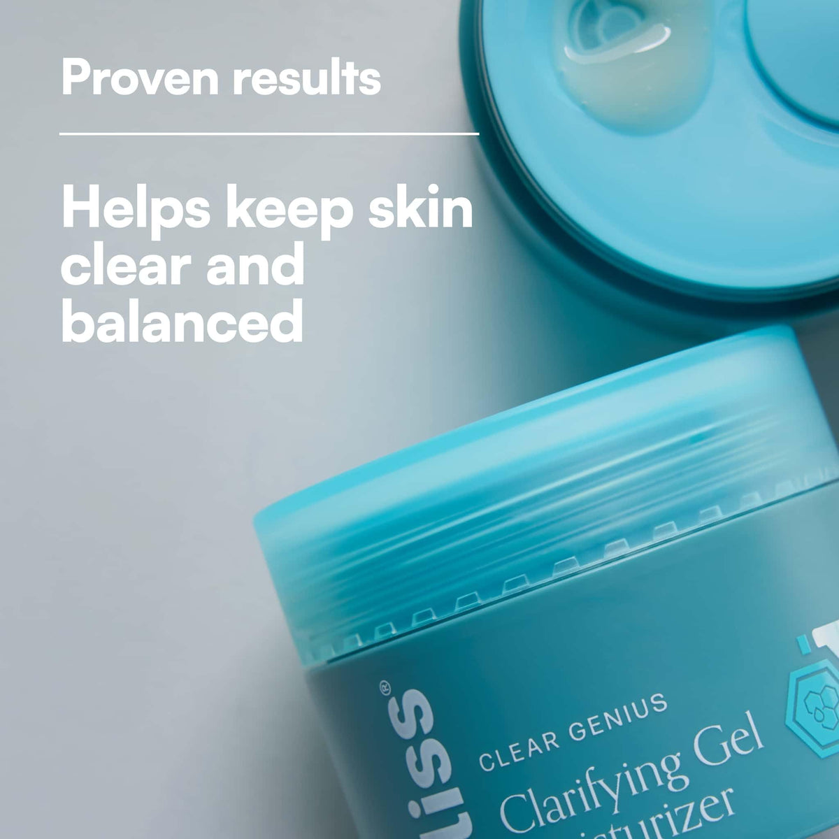 Bliss Clear Genius Gel Face Moisturizer close-up of texture