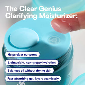 Bliss Clear Genius Gel Face Moisturizer texture on hand