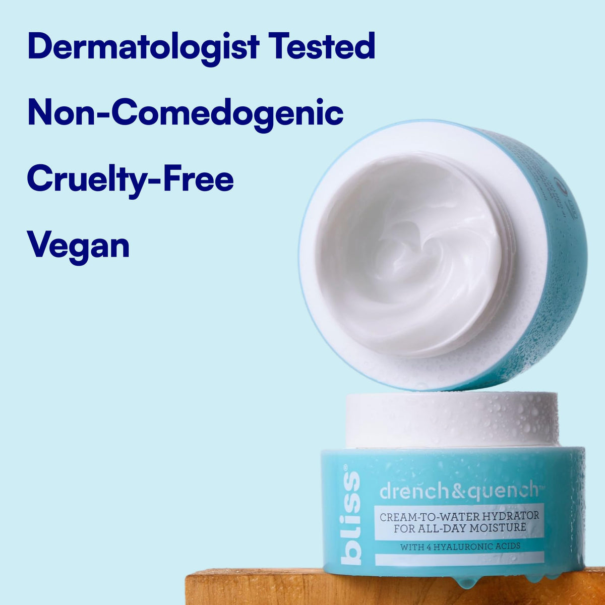 Bliss Drench & Quench moisturizer in hand