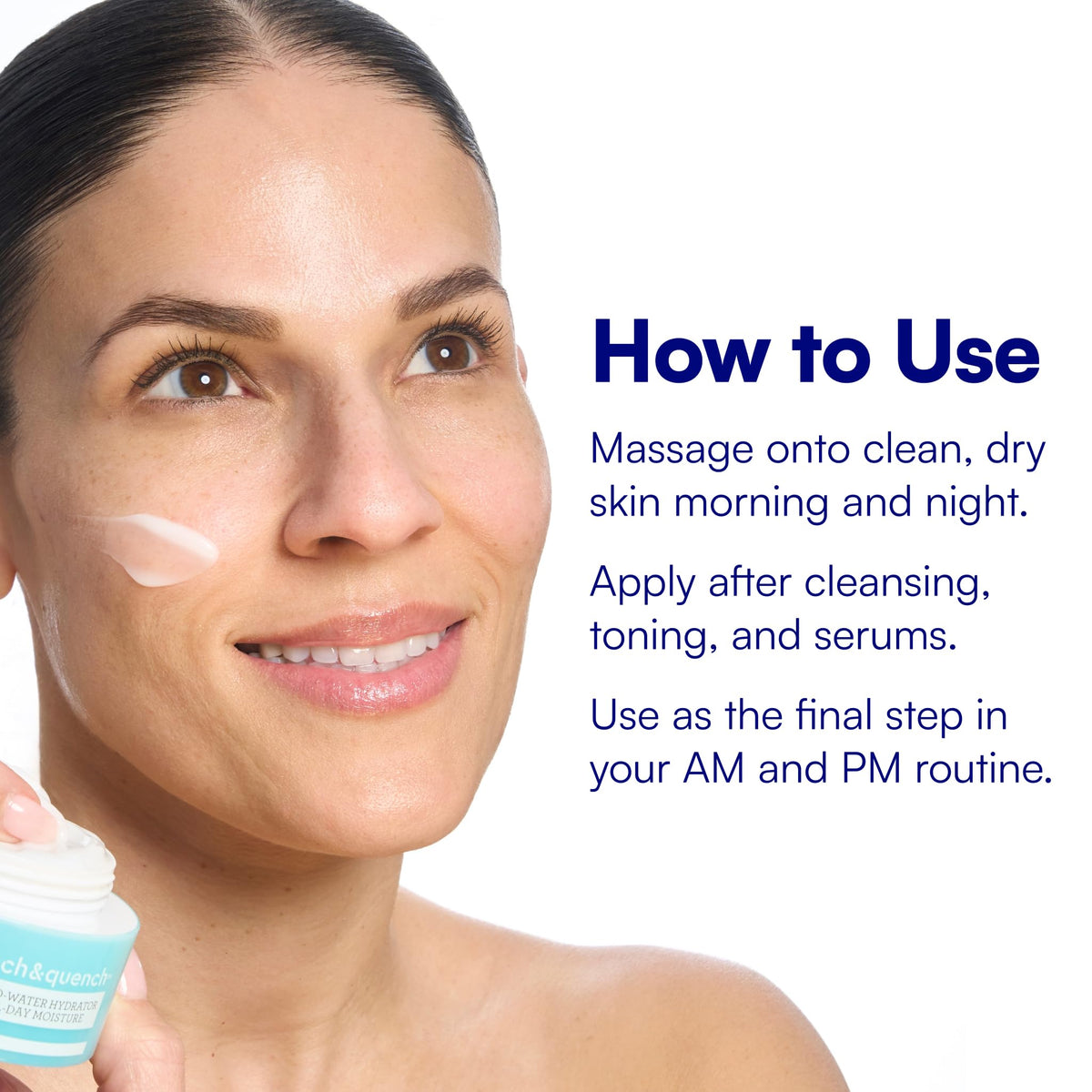 Bliss Drench & Quench moisturizer with skincare routine items
