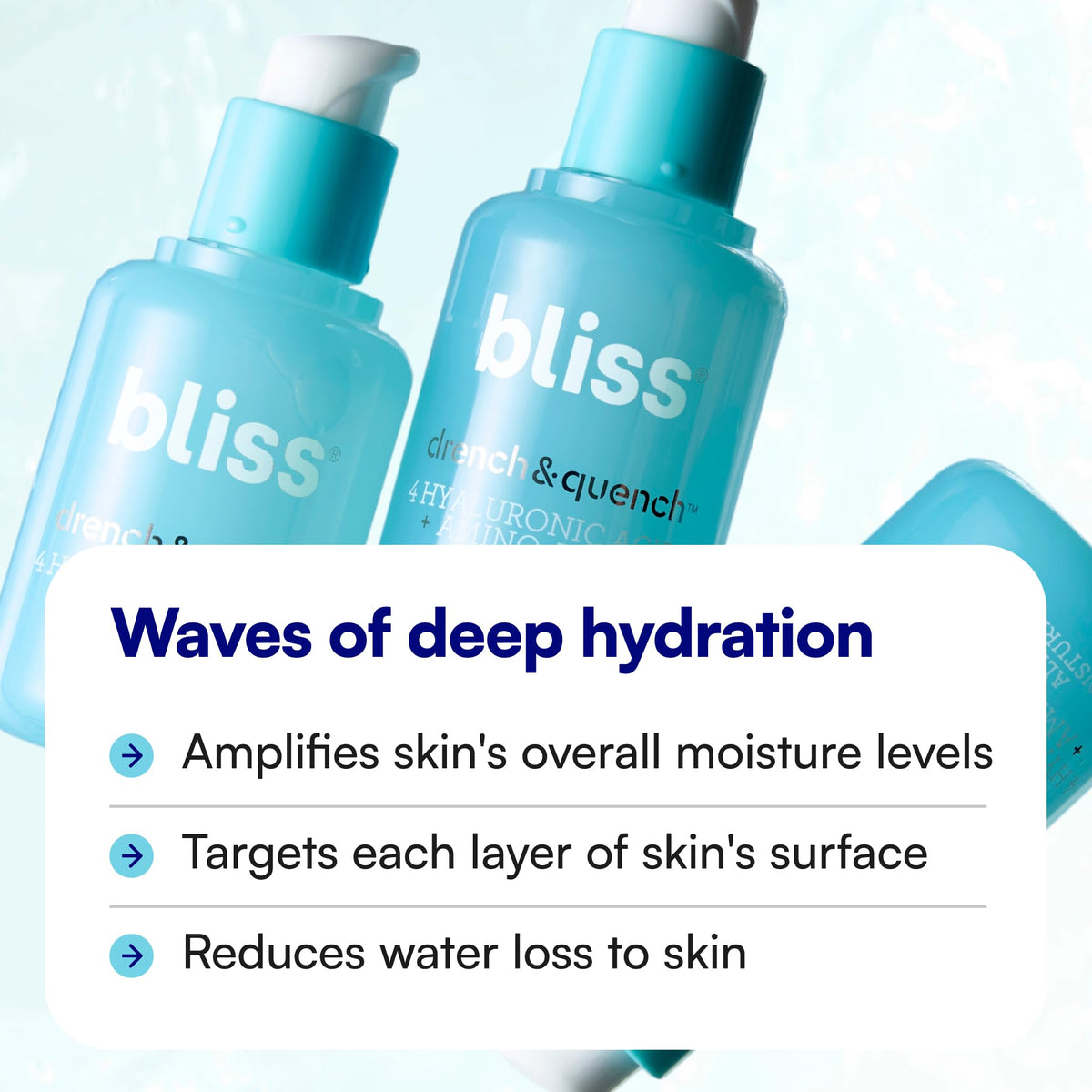 Bliss Drench & Quench Serum texture on skin