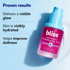 Bliss Glow and Hydrate Serum texture on skin