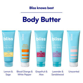 Bliss Lemon and Sage Body Butter 6.7 Fl Oz application on skin