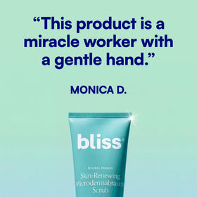 Bliss Micro Magic Face Scrub in bathroom setting