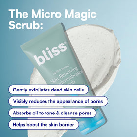 Bliss Micro Magic Face Scrub packaging side view