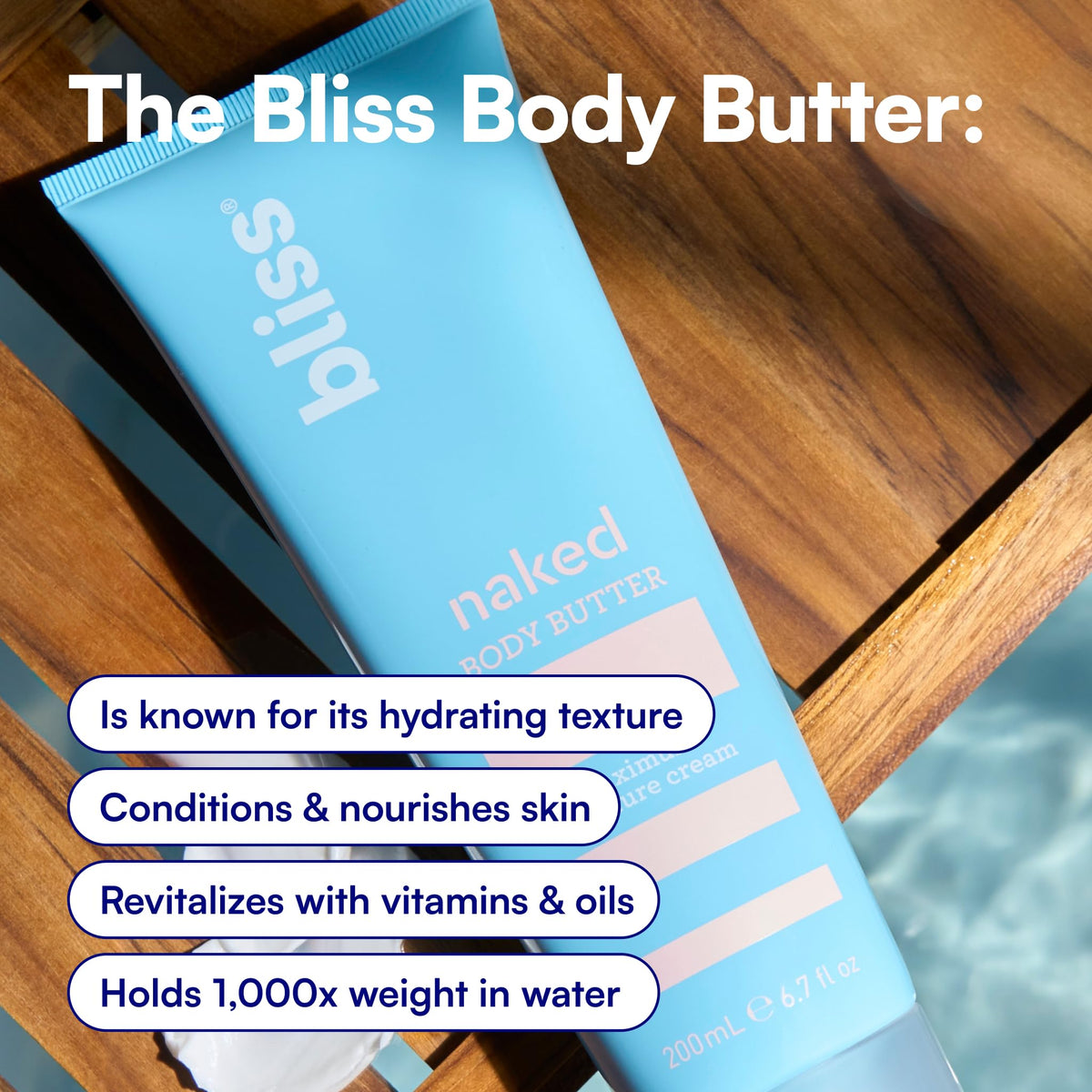 Bliss Naked Unscented Body Butter 6.7 Oz packaging