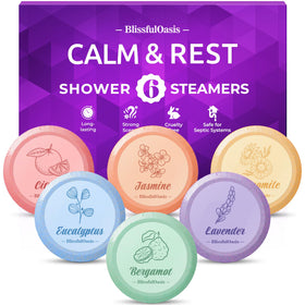 BlissfulOasis Shower Steamers 6 pack in elegant box