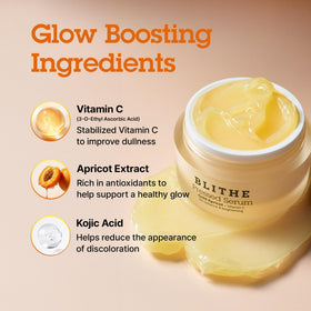 BLITHE Pressed Serum Gold Apricot in lifestyle setting