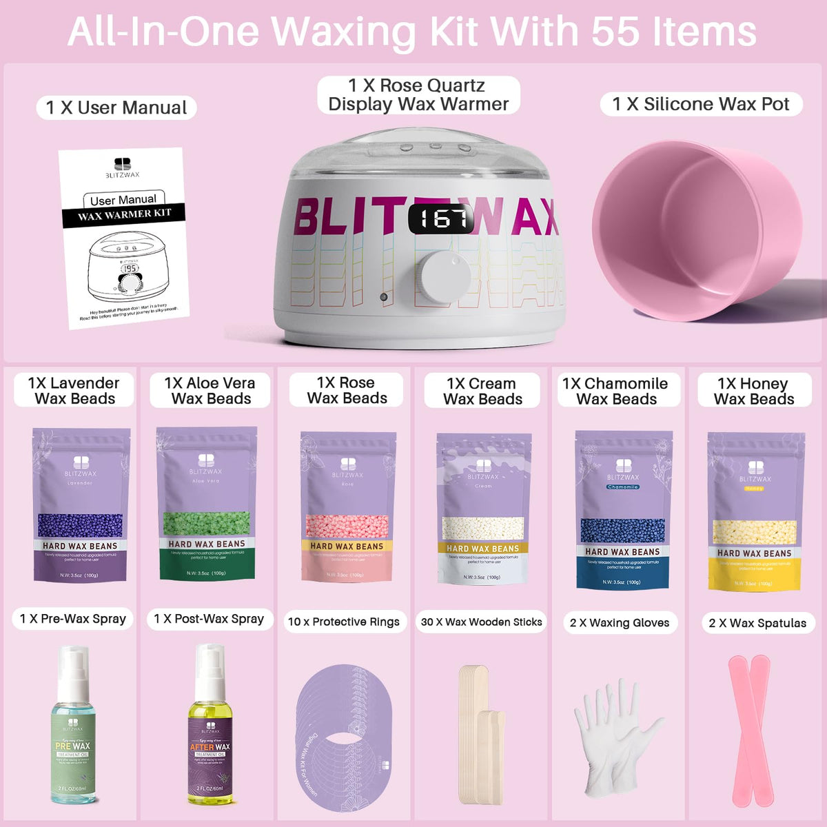 BLITZWAX wax warmer with digital temperature control