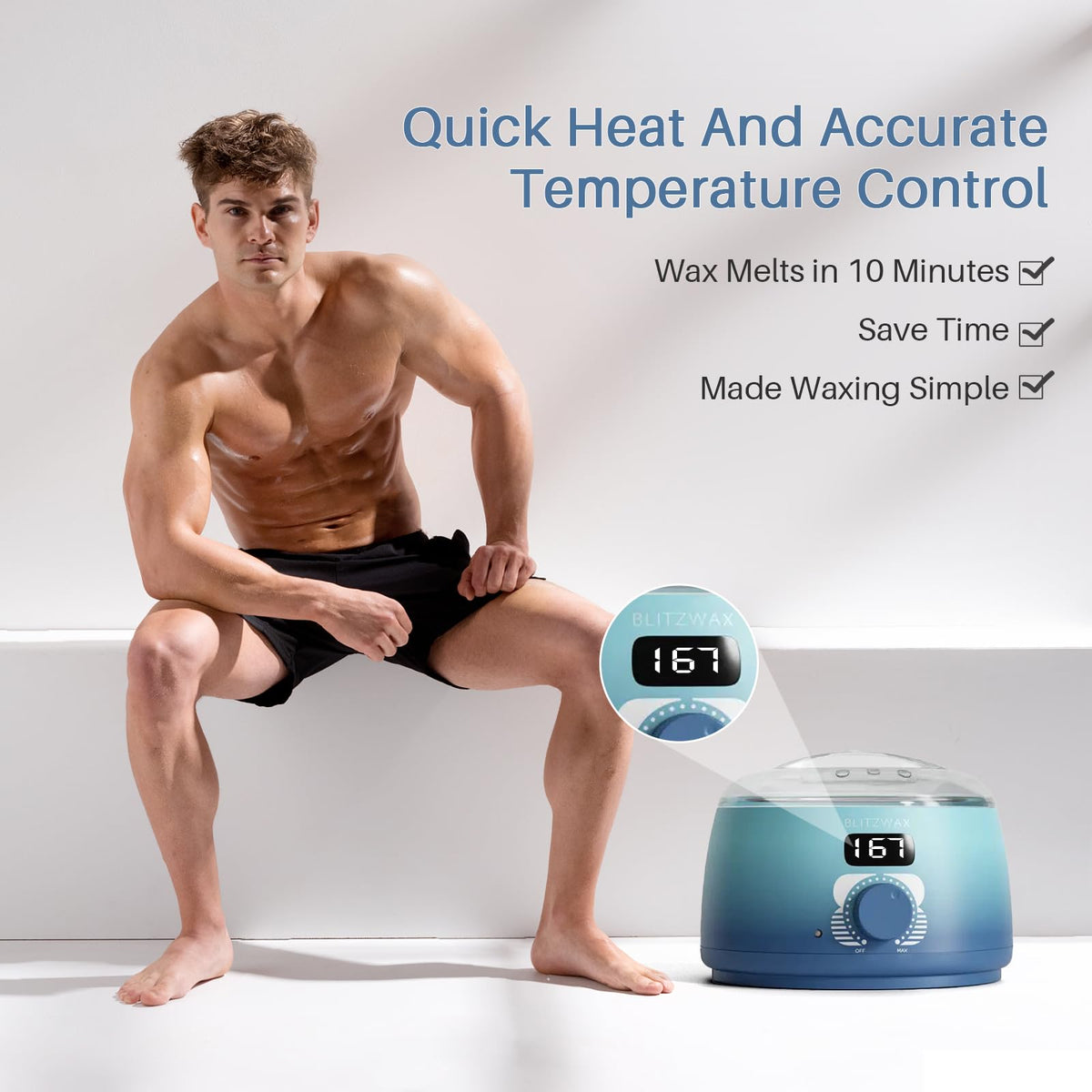 BLITZWAX Wax warmer with ergonomic applicators