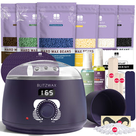 BLITZWAX Waxing Kit for Men complete set with wax warmer and tools