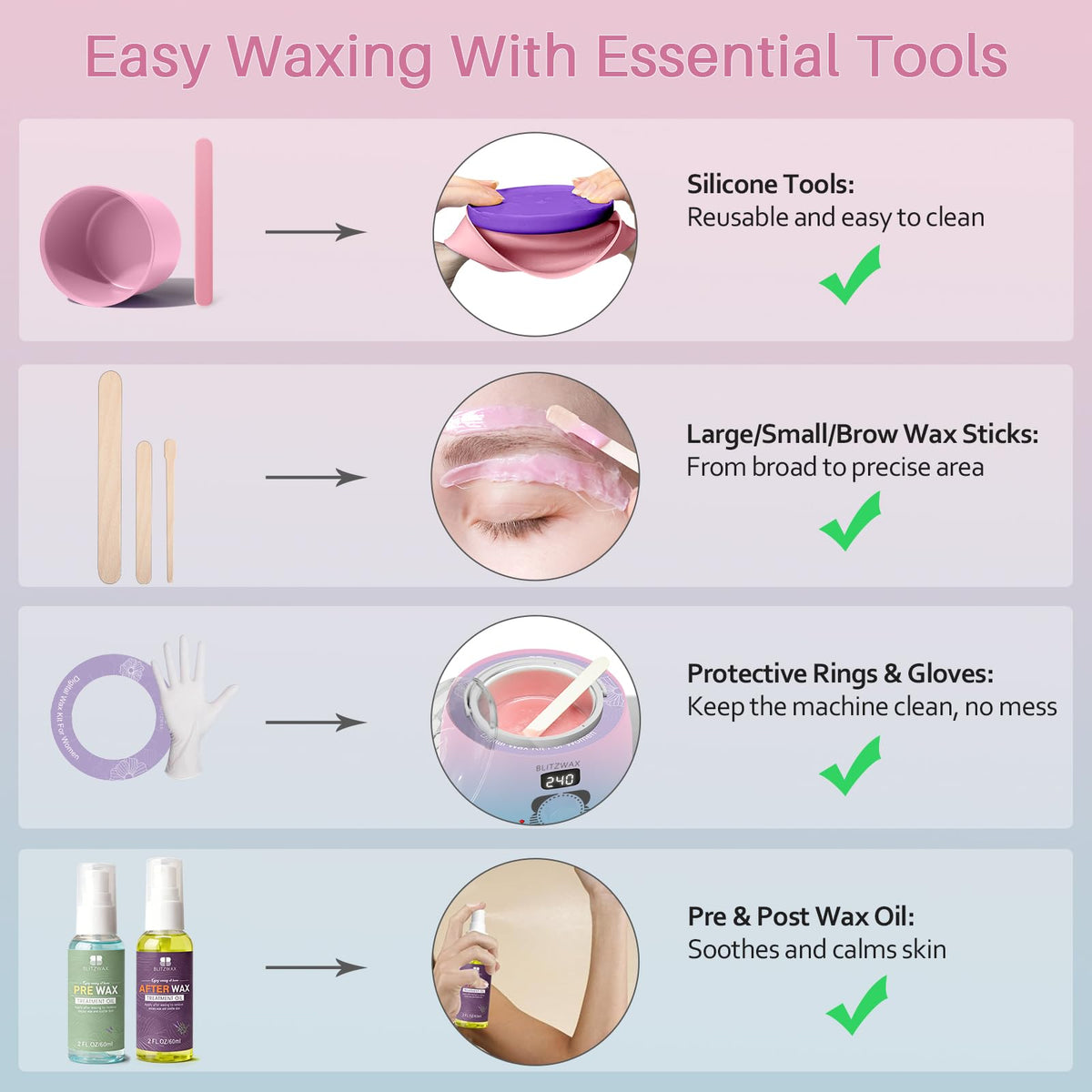 BLITZWAX Waxing Kit in a stylish bathroom setting