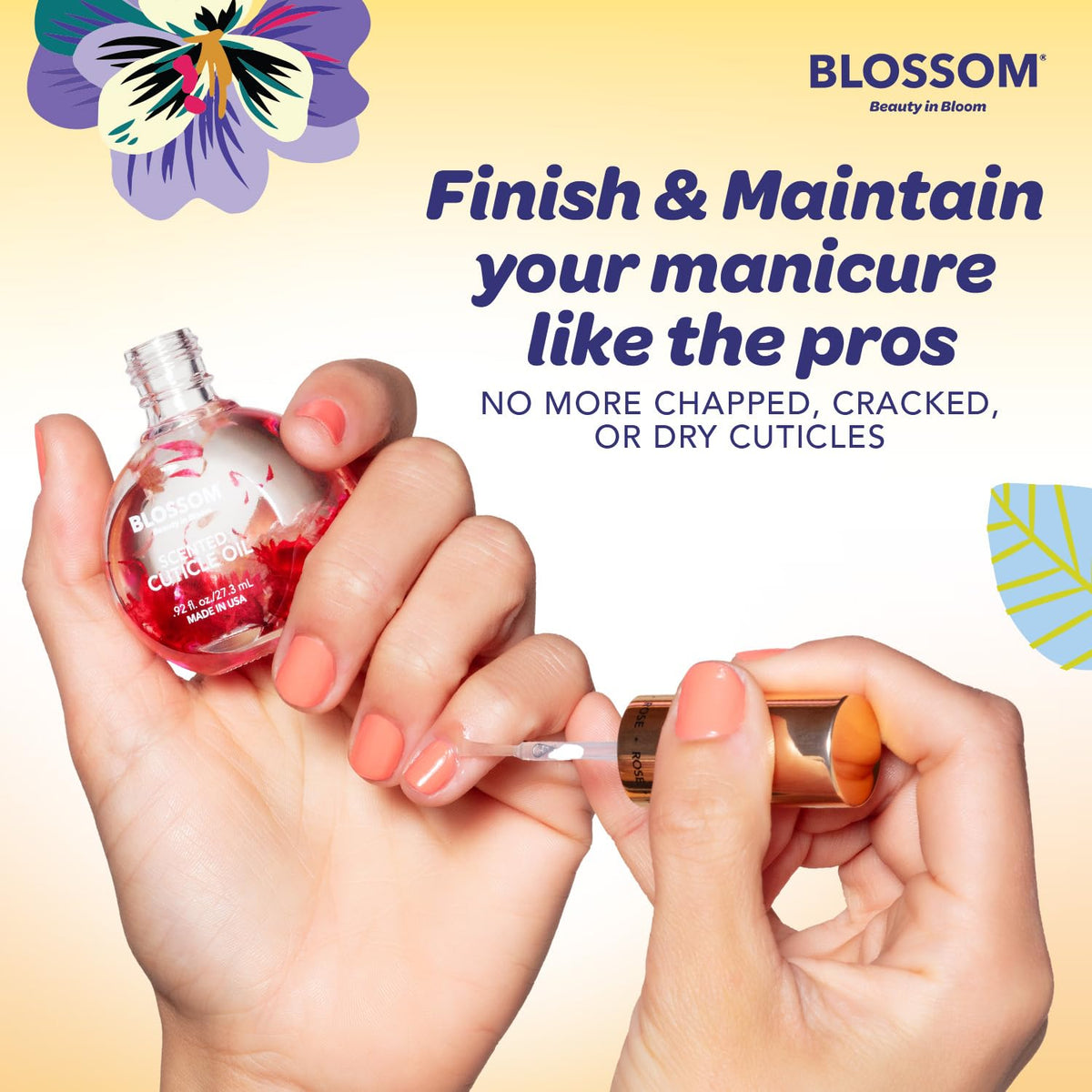 Blossom Cuticle Oil 0.5 fl. oz bottle close-up