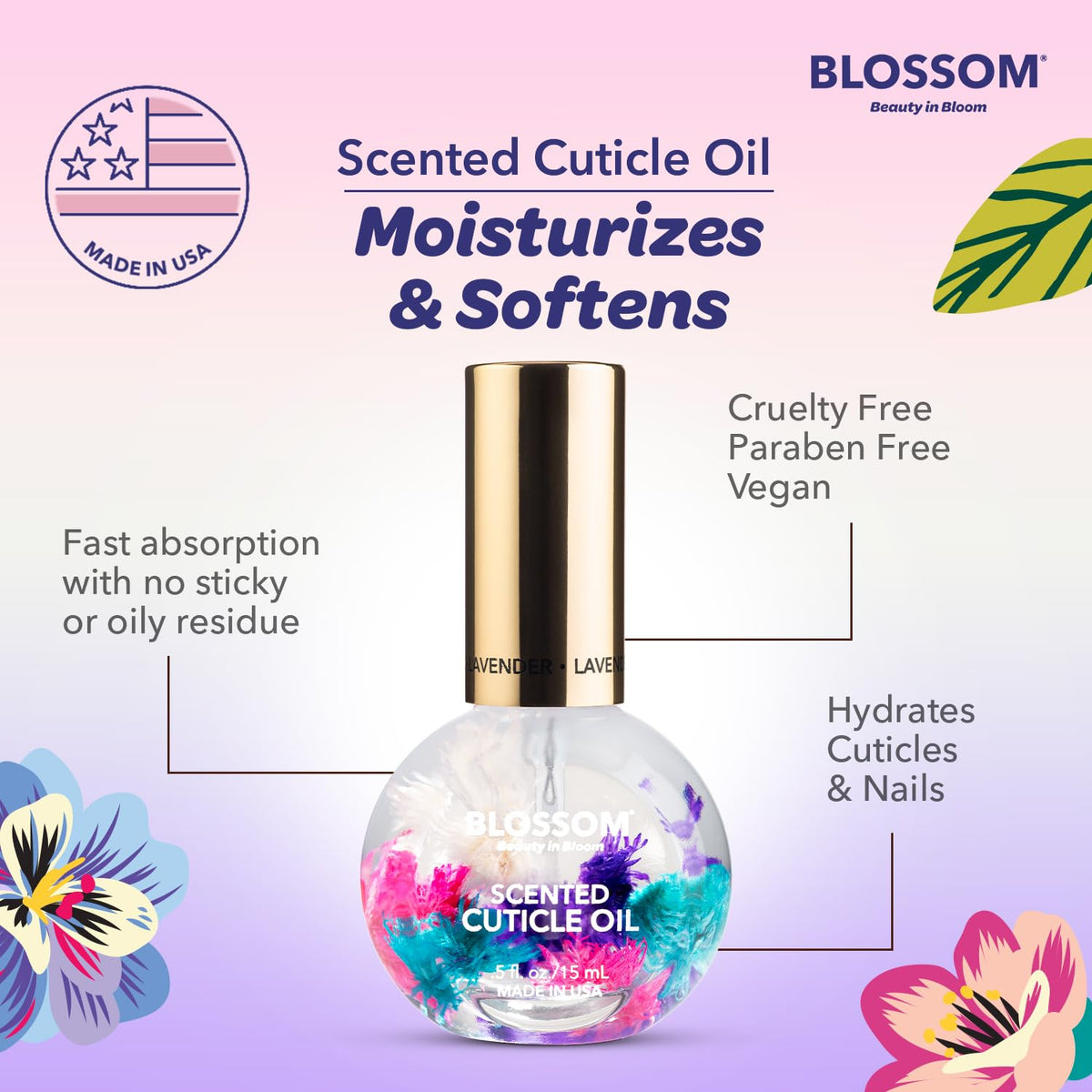 Blossom Cuticle Oil 0.5 fl. oz Lavender lifestyle scene