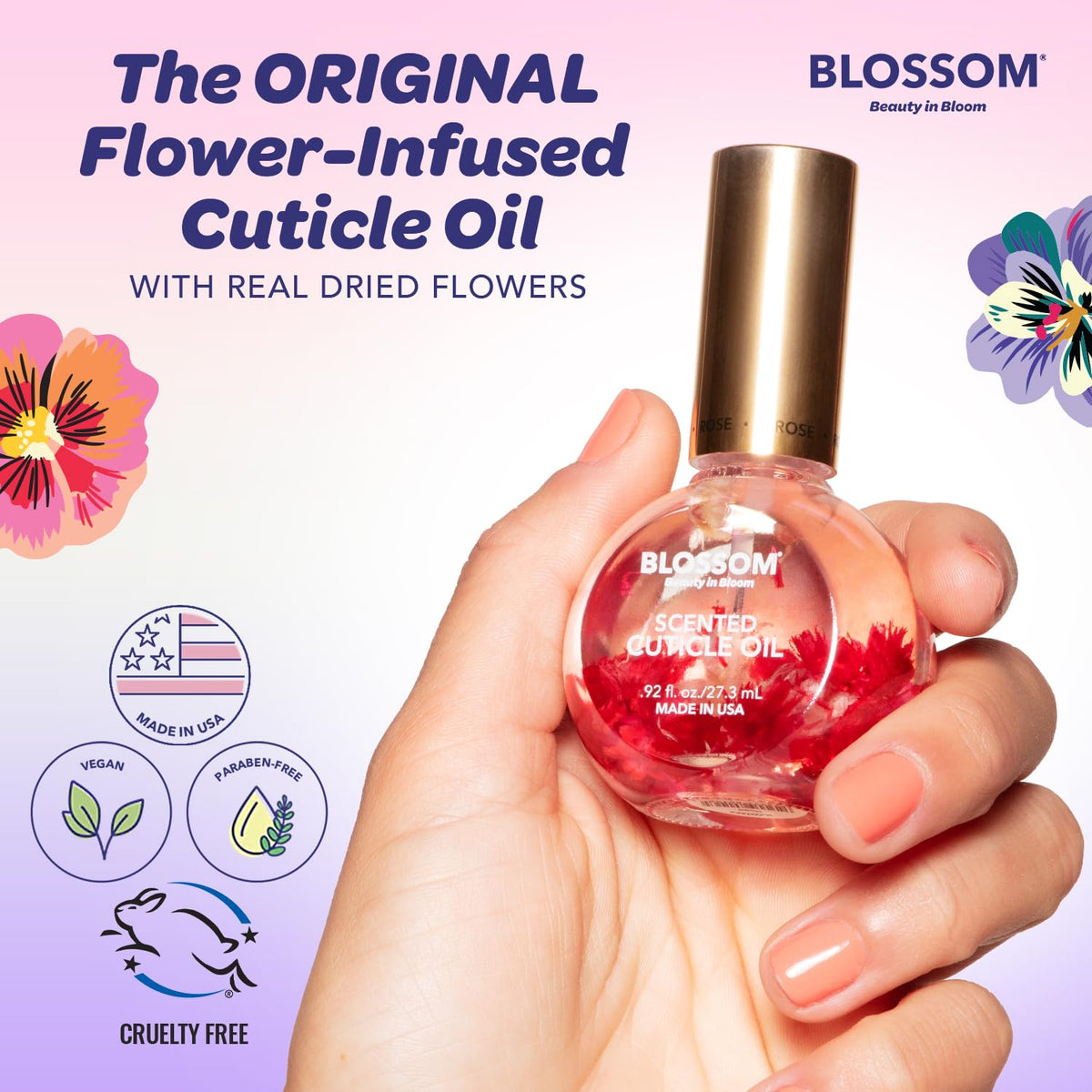 Blossom Cuticle Oil 0.5 fl. oz Lavender with dropper