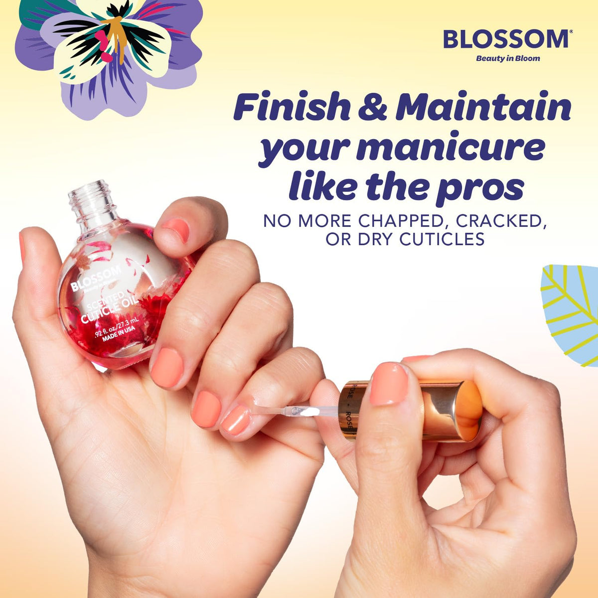 Blossom Cuticle Oil Almond Biscotti lifestyle scene on vanity