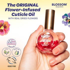 Blossom Cuticle Oil Almond Biscotti showing dropper applicator