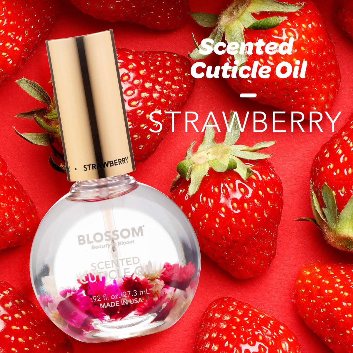 Blossom Cuticle Oil bottle with floral design