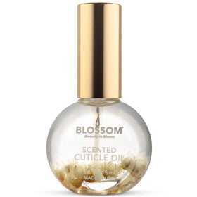 Blossom Cuticle Oil front view with real flowers and coconut scent