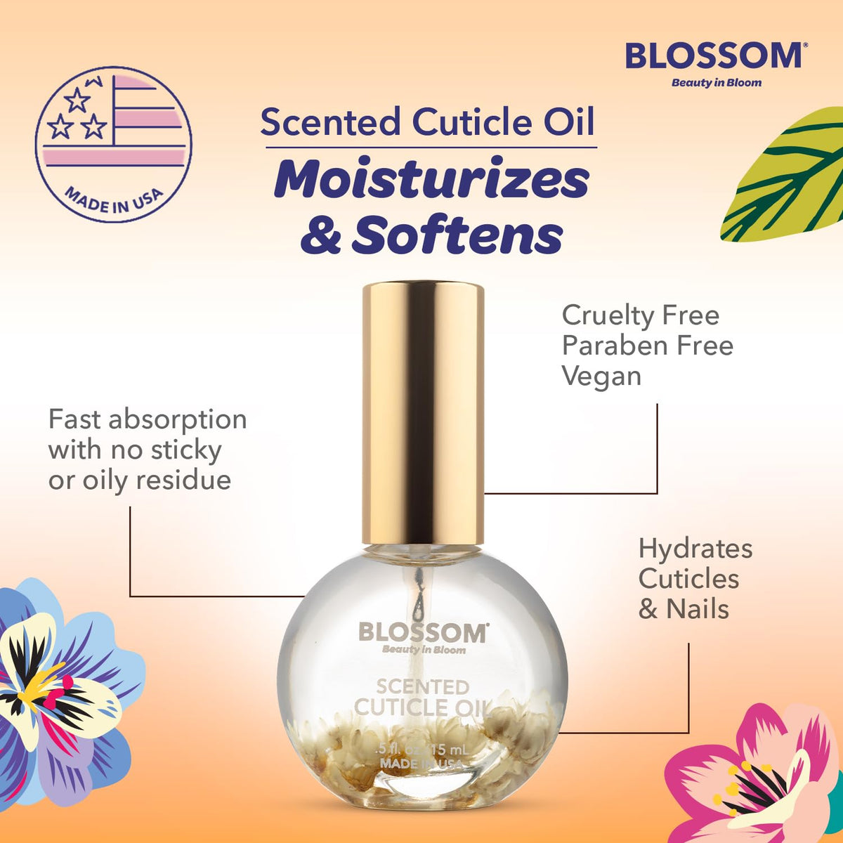 Blossom Cuticle Oil lifestyle scene with flowers