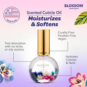 Blossom Cuticle Oil packaging and ingredients