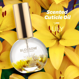 Blossom Cuticle Oil showing the floral infusion inside the bottle