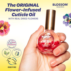 Blossom Cuticle Oil with a close-up of the applicator tip