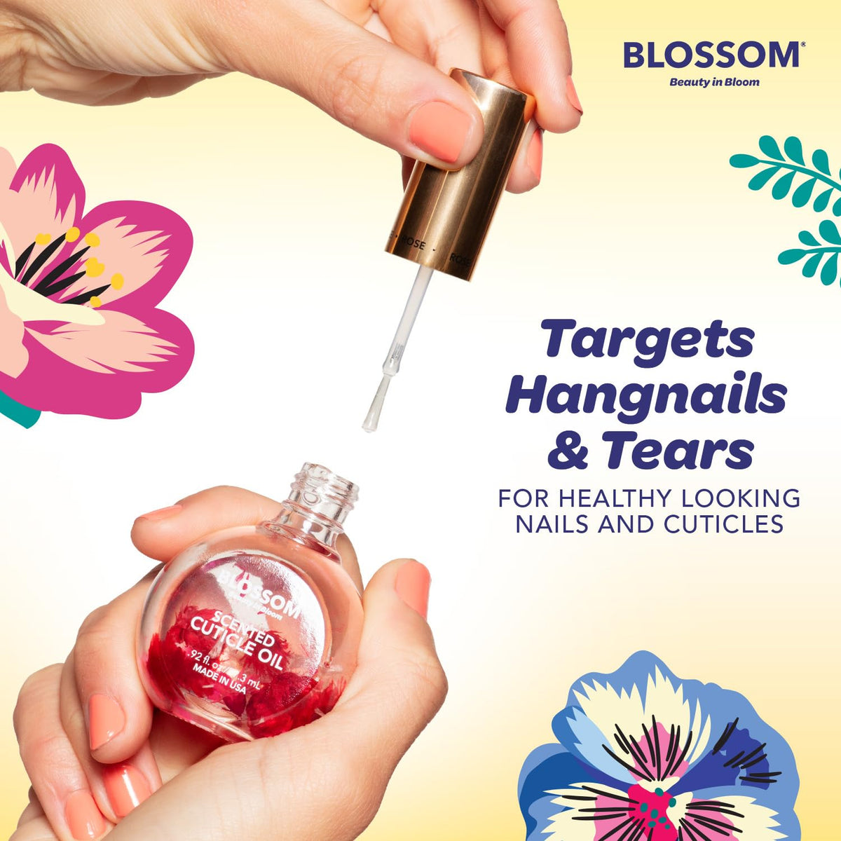 Blossom Cuticle Oil with assorted flower petals