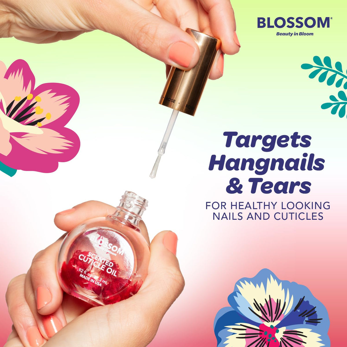 Blossom Cuticle Oil with cherry scent in lifestyle setting